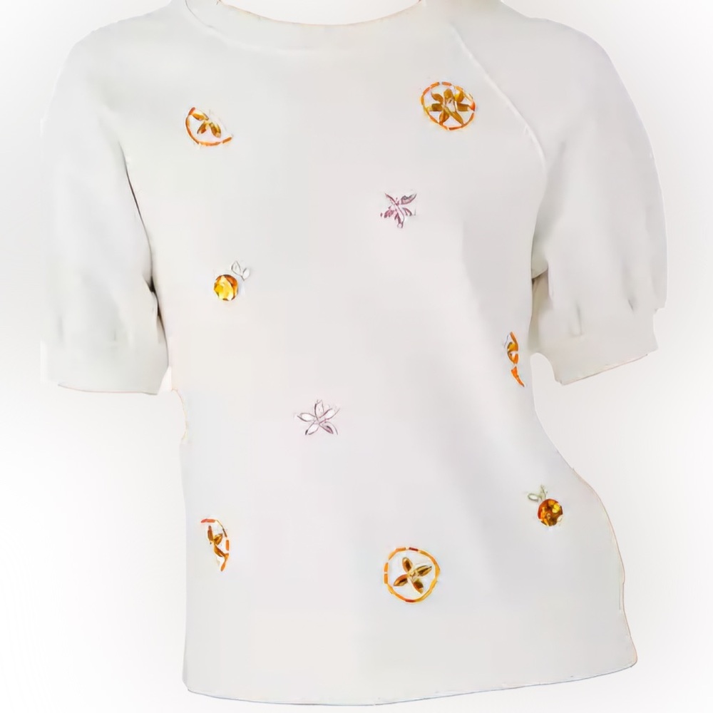 Embellished Orange Sweater Kate Spade